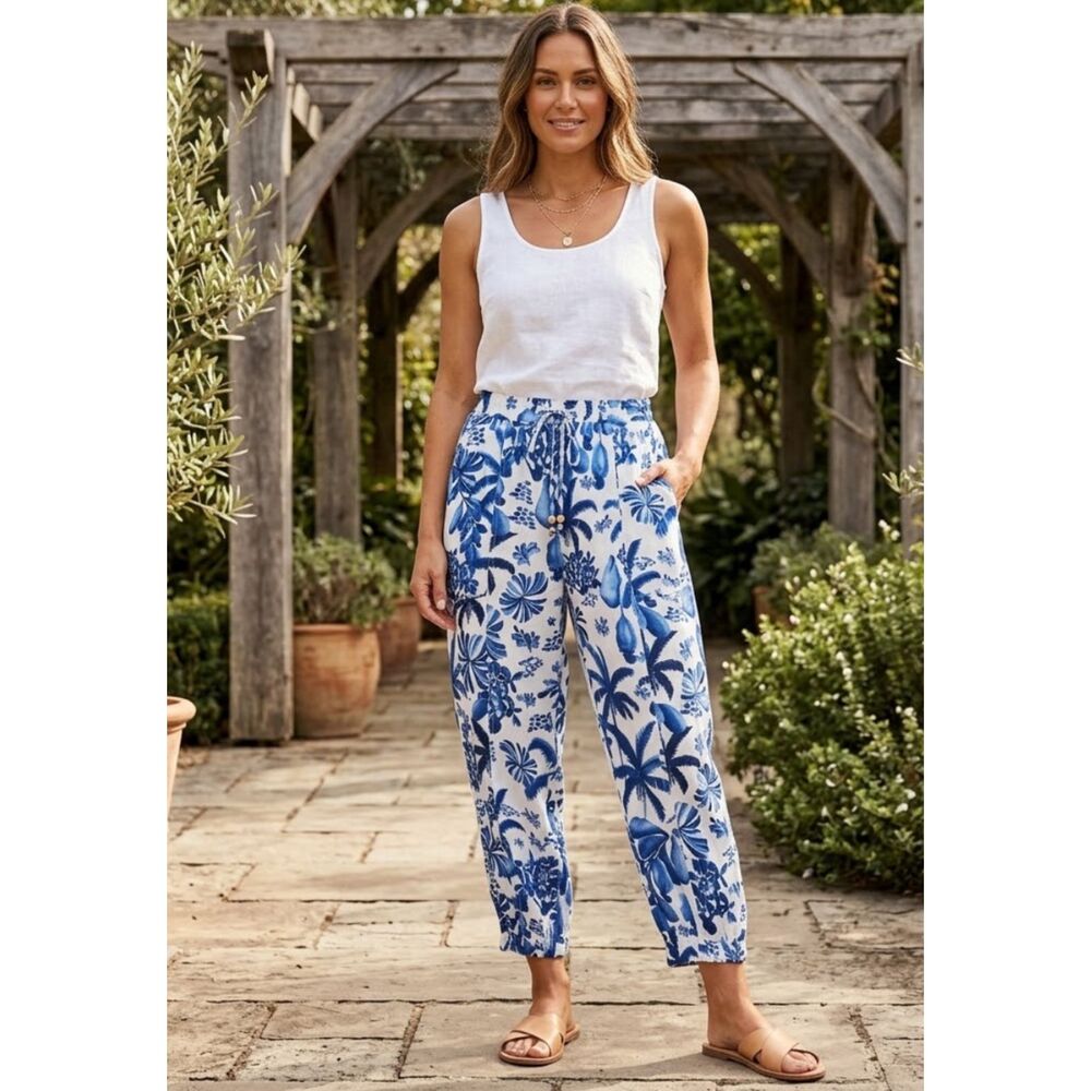 Panama Jack Linen Blend Cargo Jogger Pants Women's Size Small